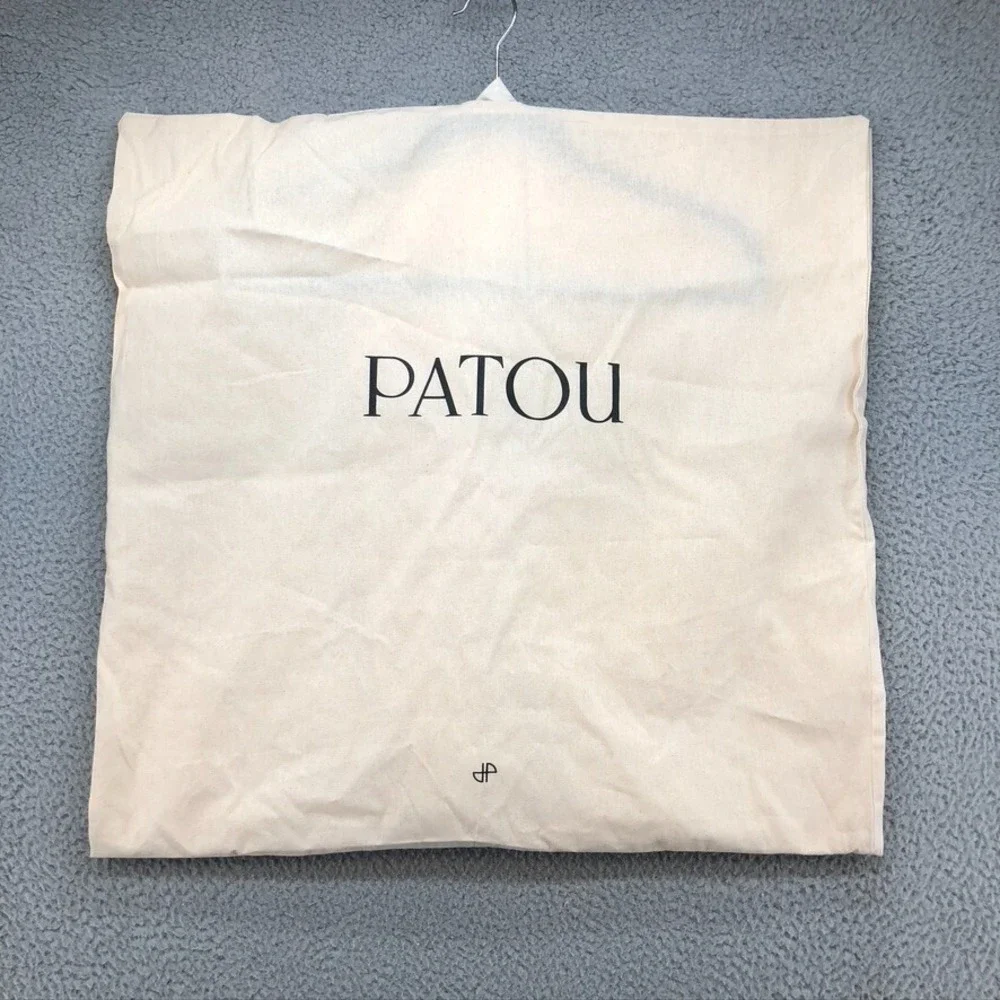 Patou Canvas Garment‎ Bag Large Cream Travel Storage Foldable Tie Closure